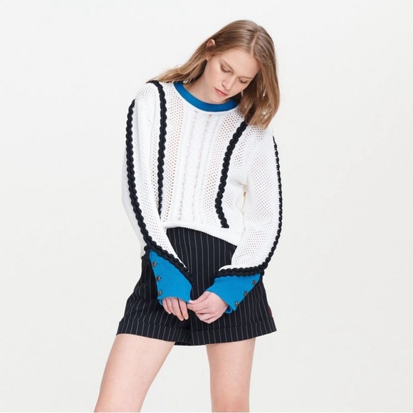 rag & bone Celina Cotton Crew in White Size XXS - Picture 4 of 14